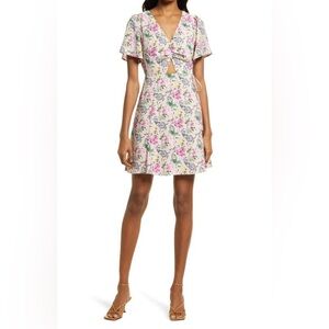 Floret studios flowy bohemian dress floral poplin cottagecore fairy boho xs nwt